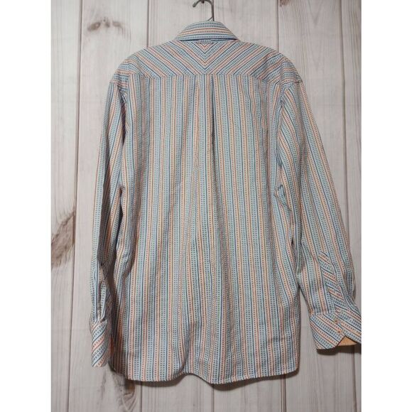 Tommy Hilfiger Shirt Men's Large Orange Button Front Long Sleeve 80s 2 ply‎ - Picture 2 of 9